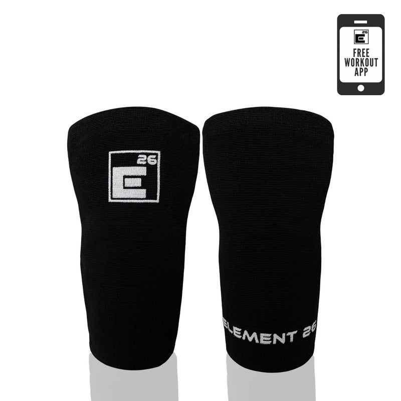 Element 26 Agility Knee Compression Sleeve 1 Pair 3mm Compression Knee Sleeve Knee Support for Working Out Running Weight Lifting Knee Sleeves For Men Women Small Black